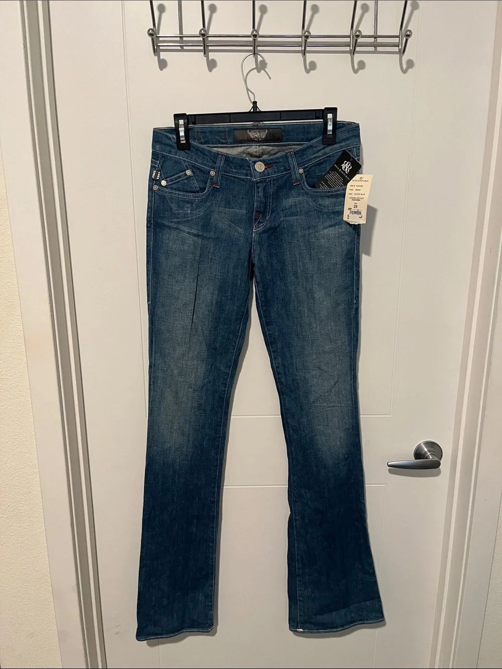 Y2K Rock & Republic Kasandra Bootcut Blue Distressed Pockets Denim Jeans NWT